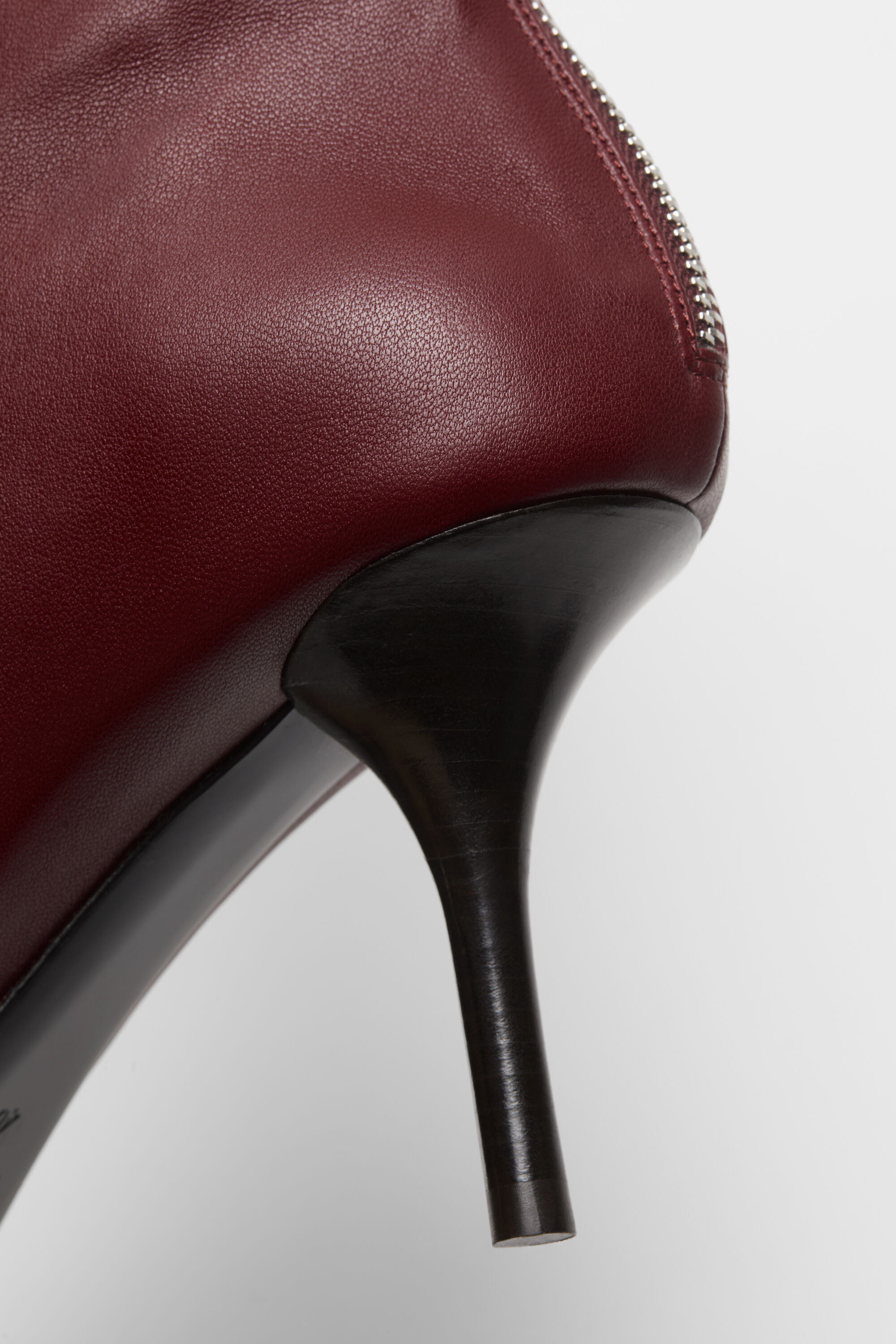 Leather ankle boot - Wine red - 5