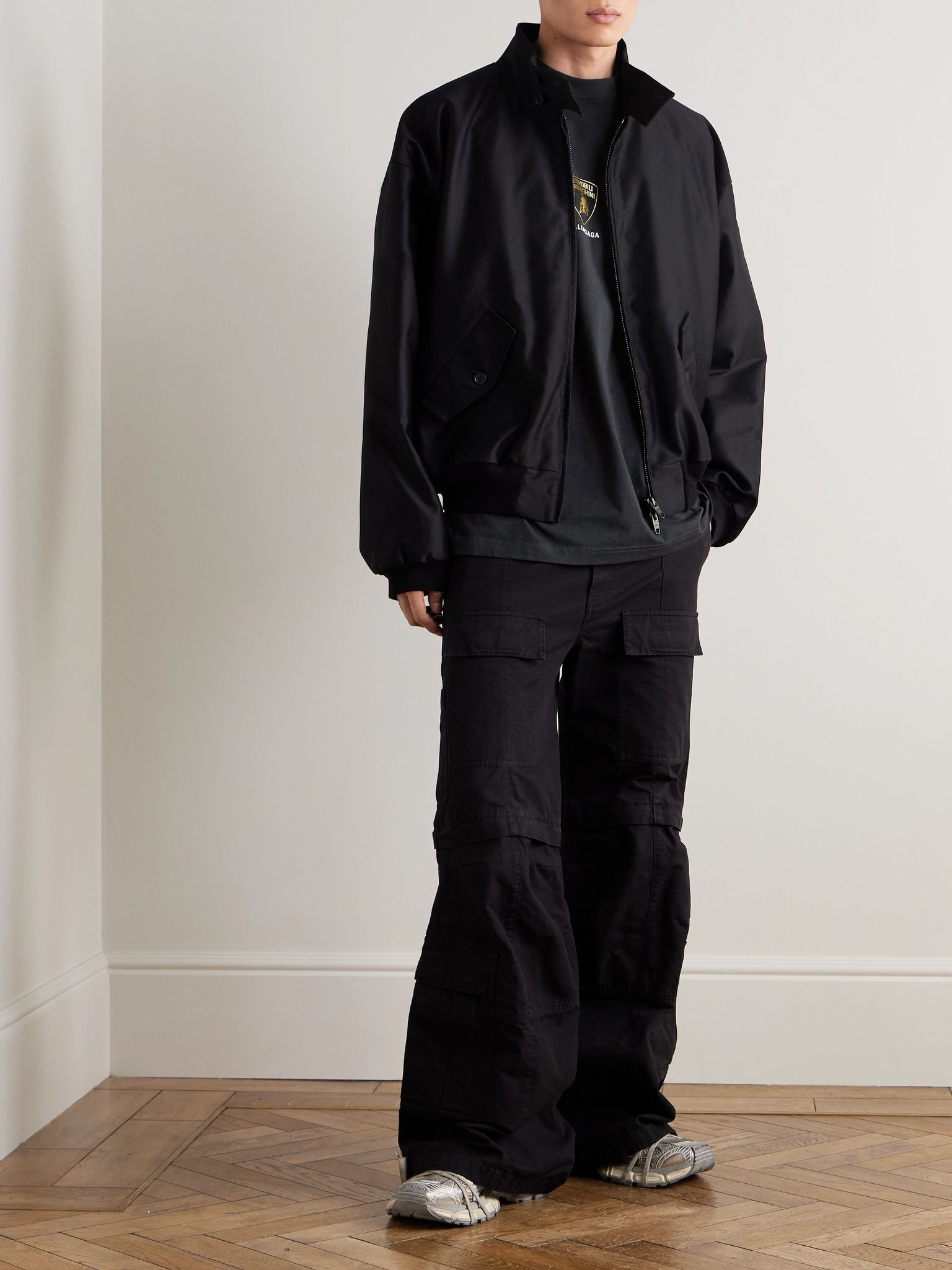 + Lamborghini Oversized Printed Cotton-Jersey T-Shirt Black - 2