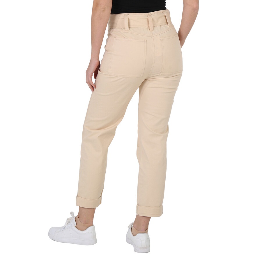 Proenza Schouler Ladies High Waisted Utility Belt Pants in Beige - 6