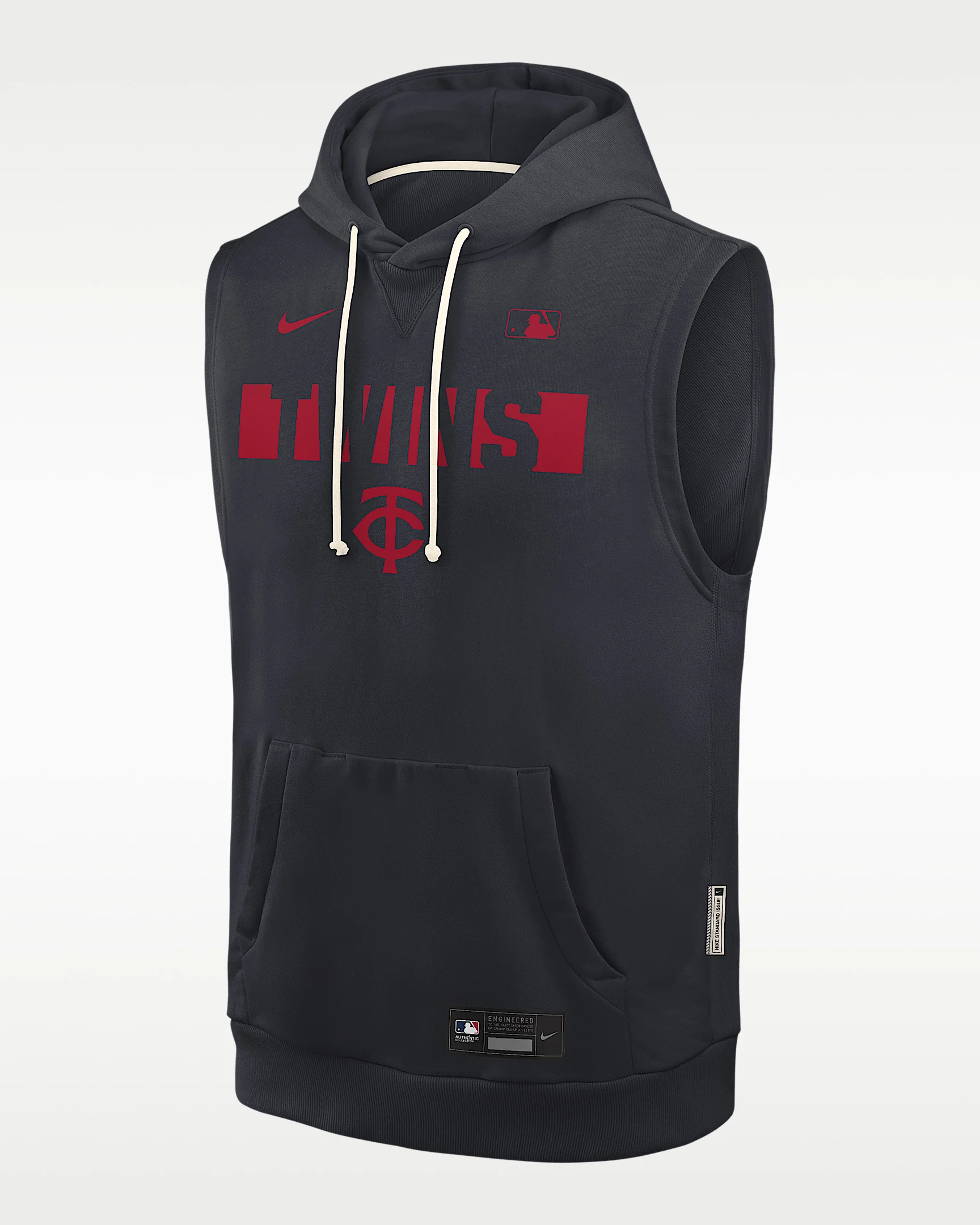 Minnesota Twins Authentic Collection Standard Issue Men's Nike Dri-FIT MLB Sleeveless Pullover Hoodi - 1