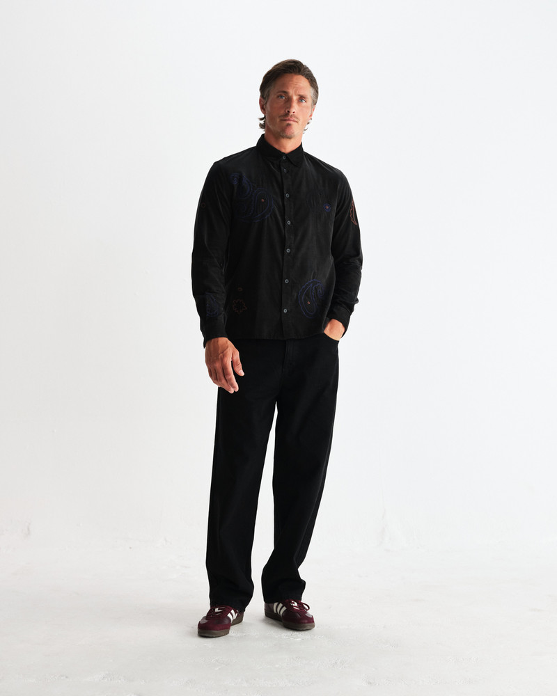 Halcomb - Black And Multicolour Applique Corduroy Shirt 4