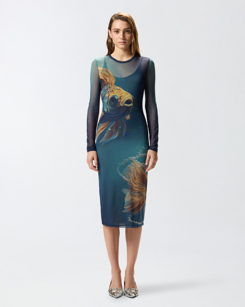 PINKO PRINTED TULLE DRESS outlook