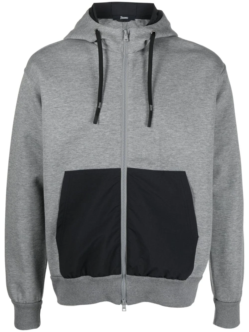 layered-effect cotton-blend hoodie - 1