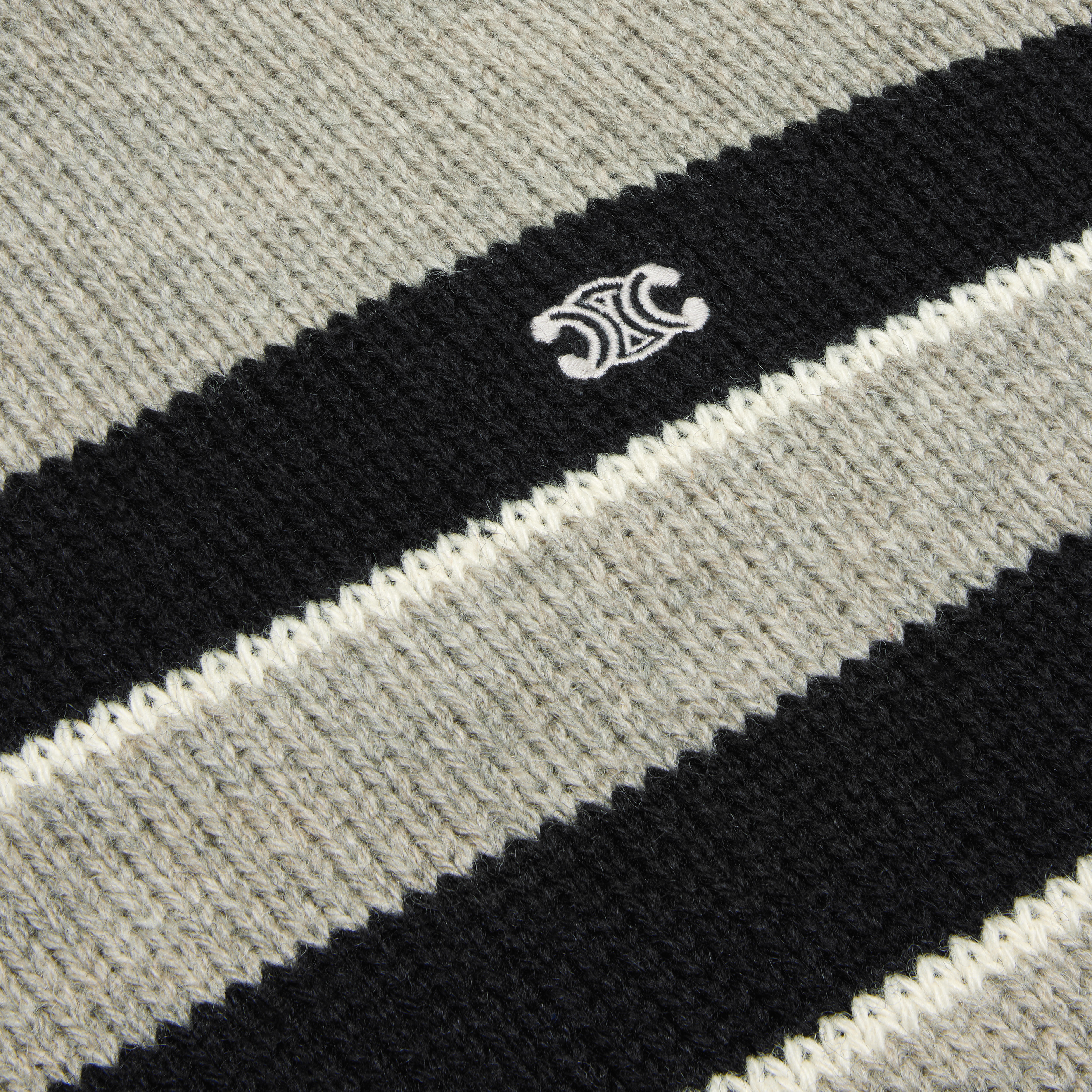 triomphe crew neck sweater in striped wool - 4