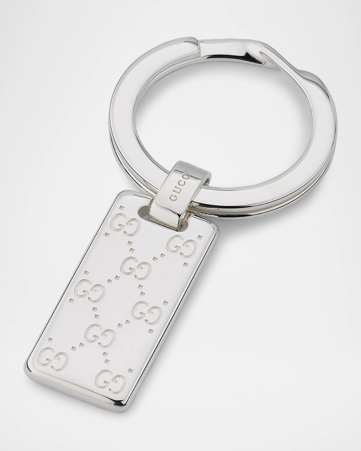 Men & apos;s Gucci Signature Sterling Silver Keyring - 1