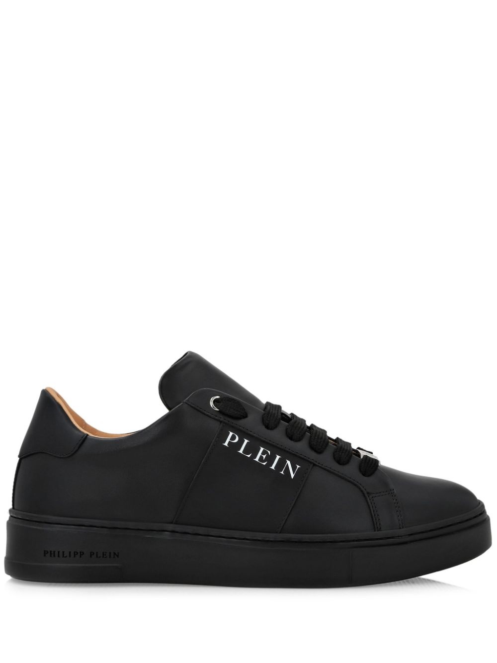 logo-print nappa leather sneakers - 1