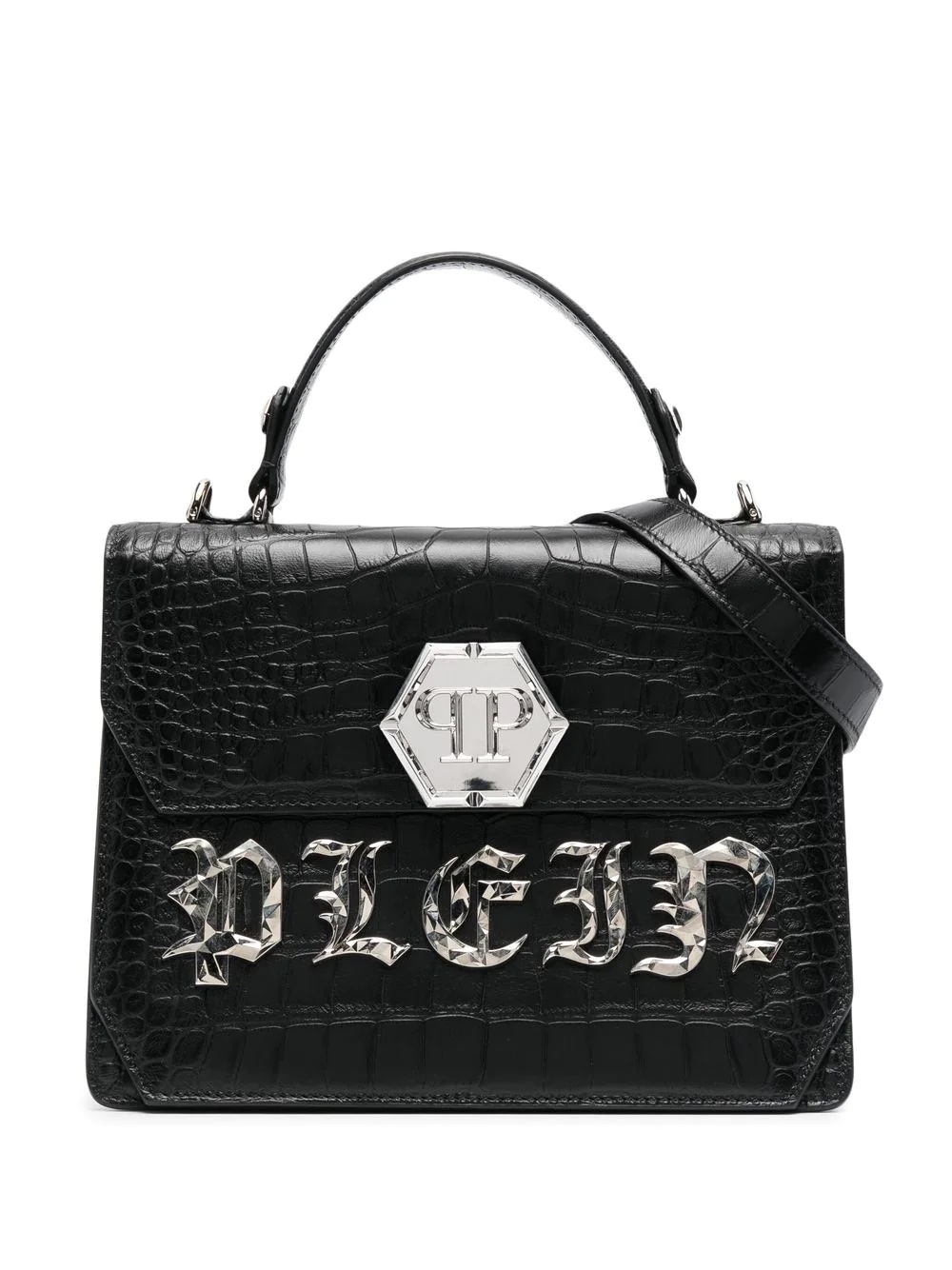 Gothic Plein leather tote bag - 1