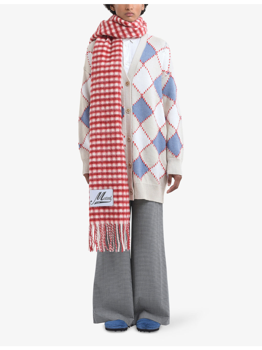 Double-Check Wool and Mohair-Blend Scarf - 2
