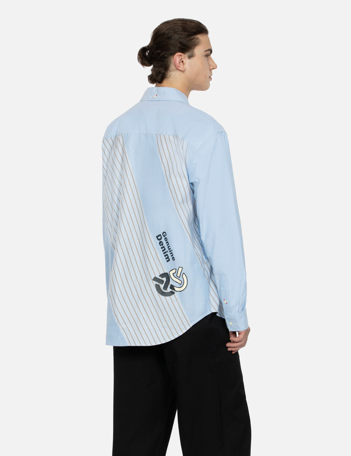 WHEEL OF WISDOM AND LOGO PRINT RELAX FIT DECONSTRUCTIVE SHIRT - 8