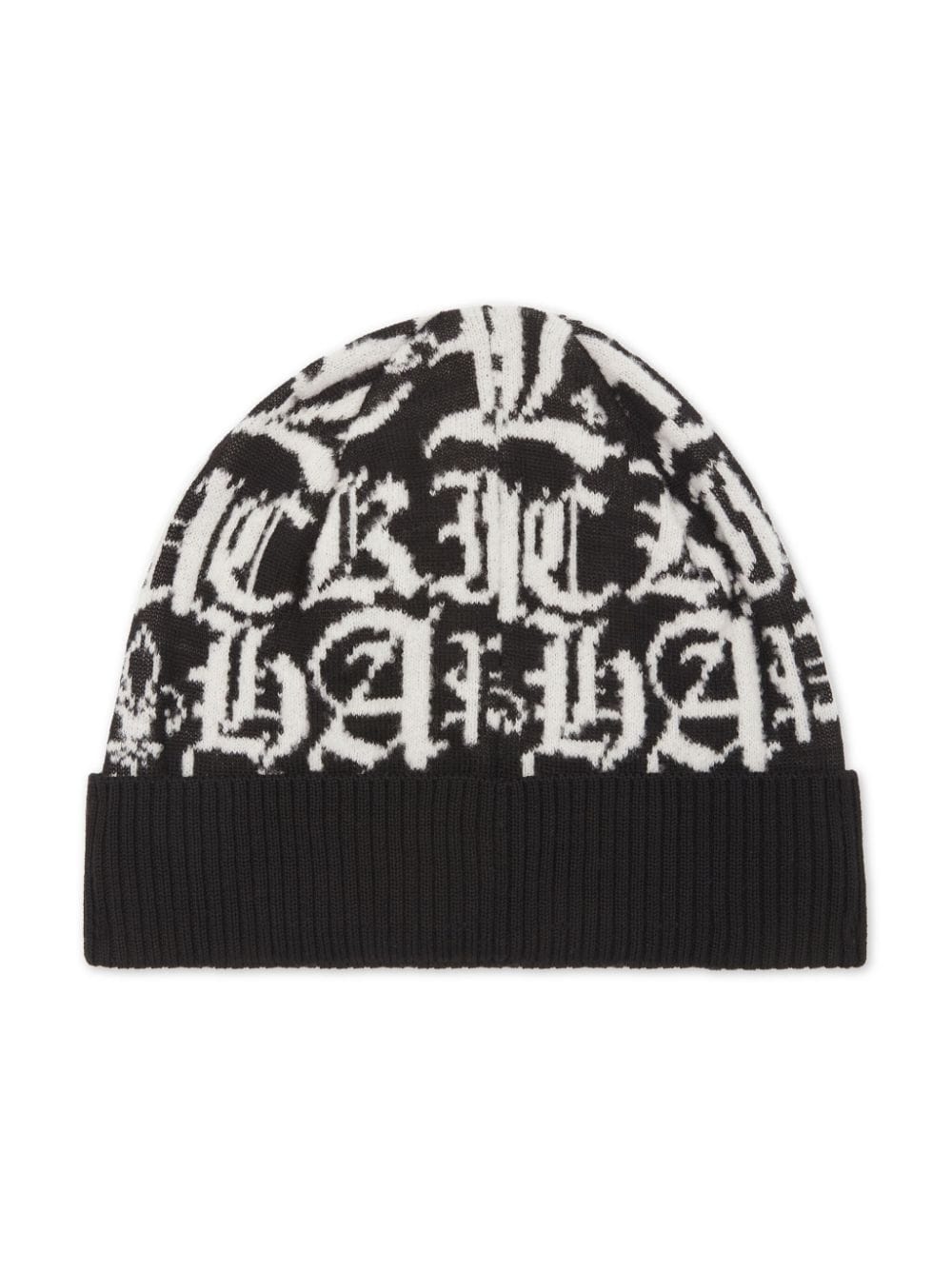 logo-jacquard wool beanie - 2