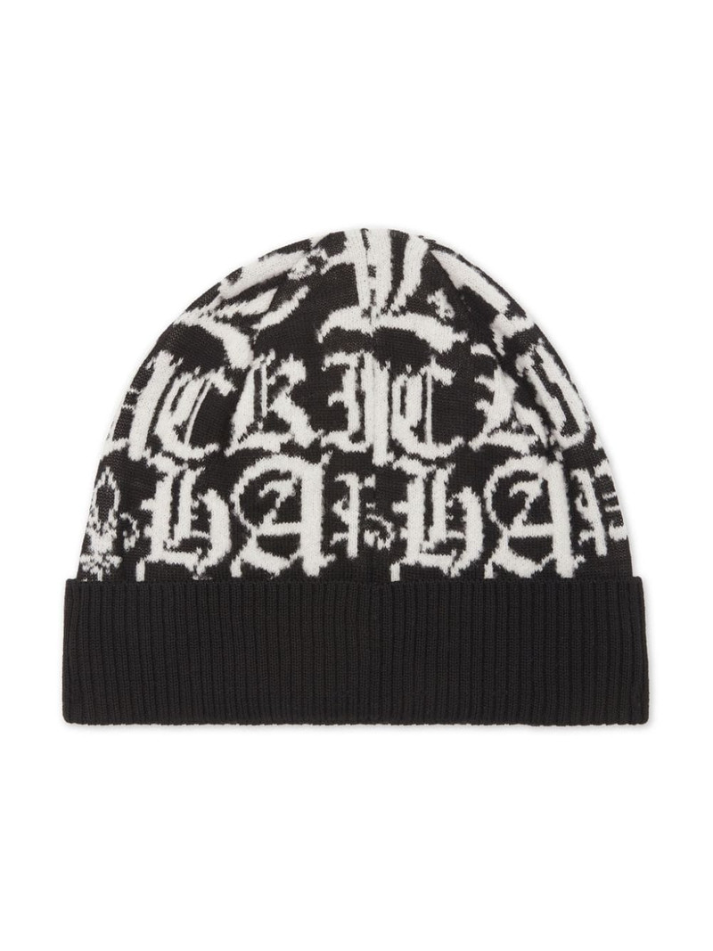 PHILIPP PLEIN logo-jacquard wool beanie outlook