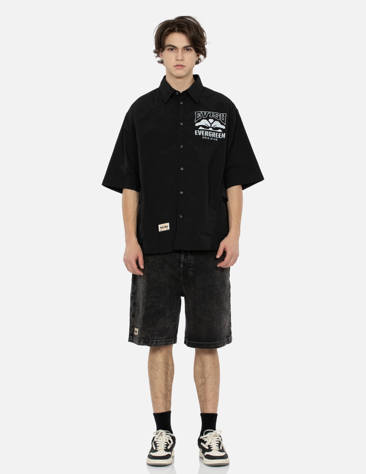 MULTI-REFLECTIVE PRINT OVERSIZED SHORT SLEEVE SHIRT - 5