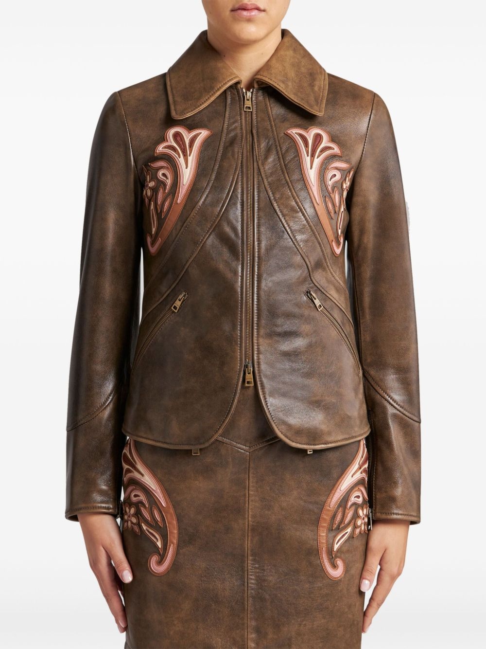 leather blazer - 3