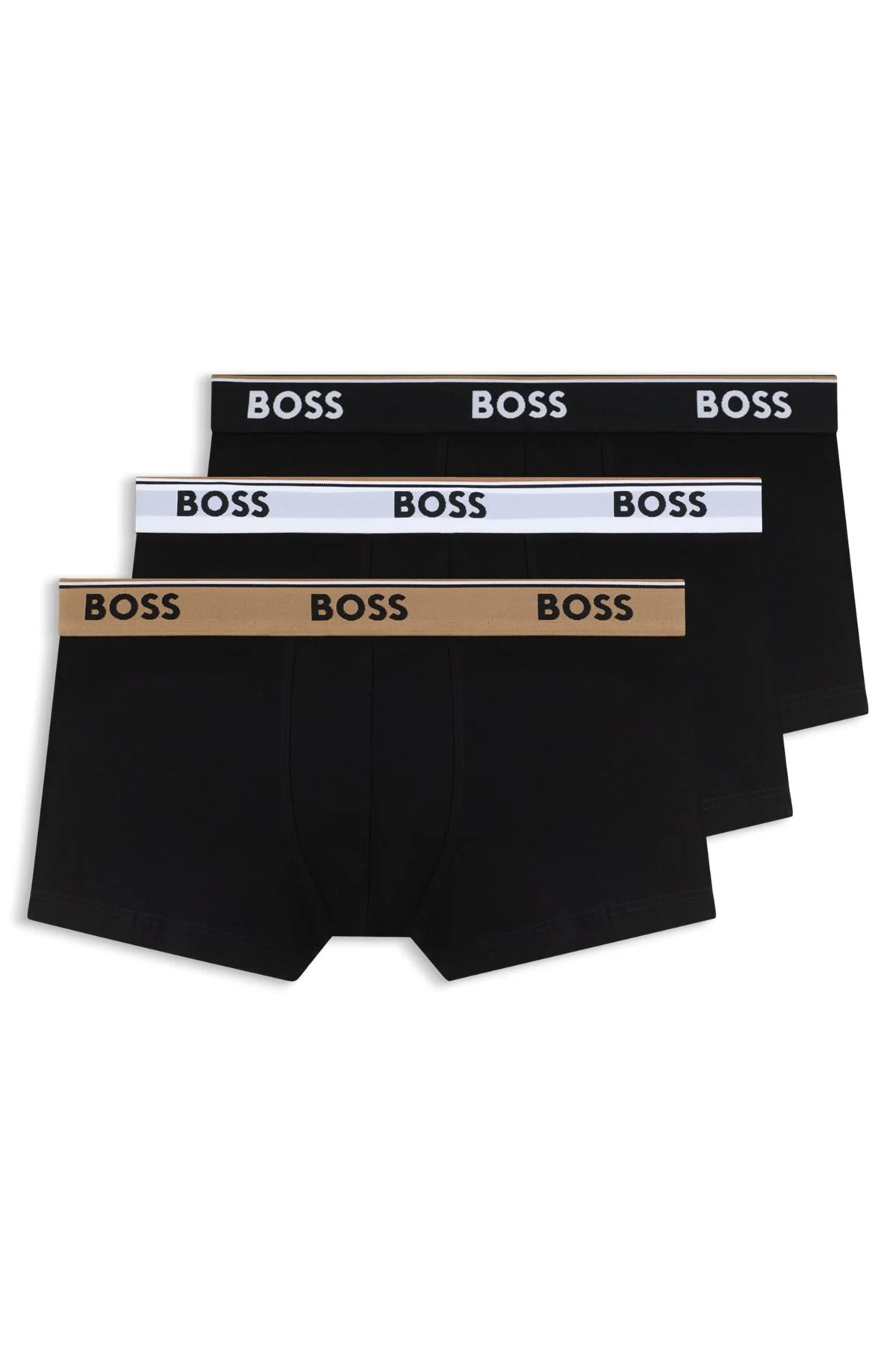 THREE-PACK OF STRETCH-COTTON TRUNKS WITH LOGO WAISTBANDS - 1