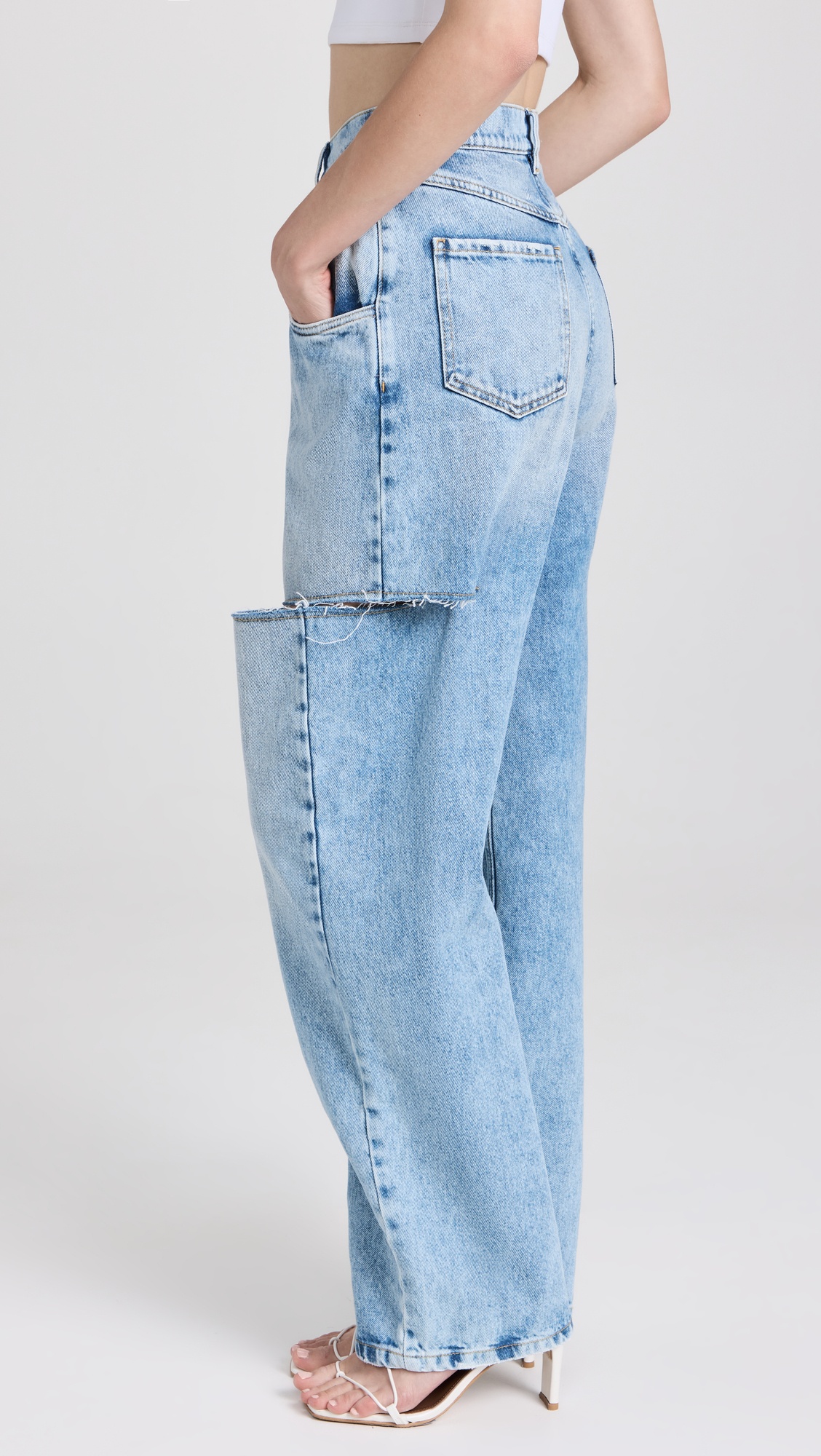 Denim Jeans with Slash Details - 4