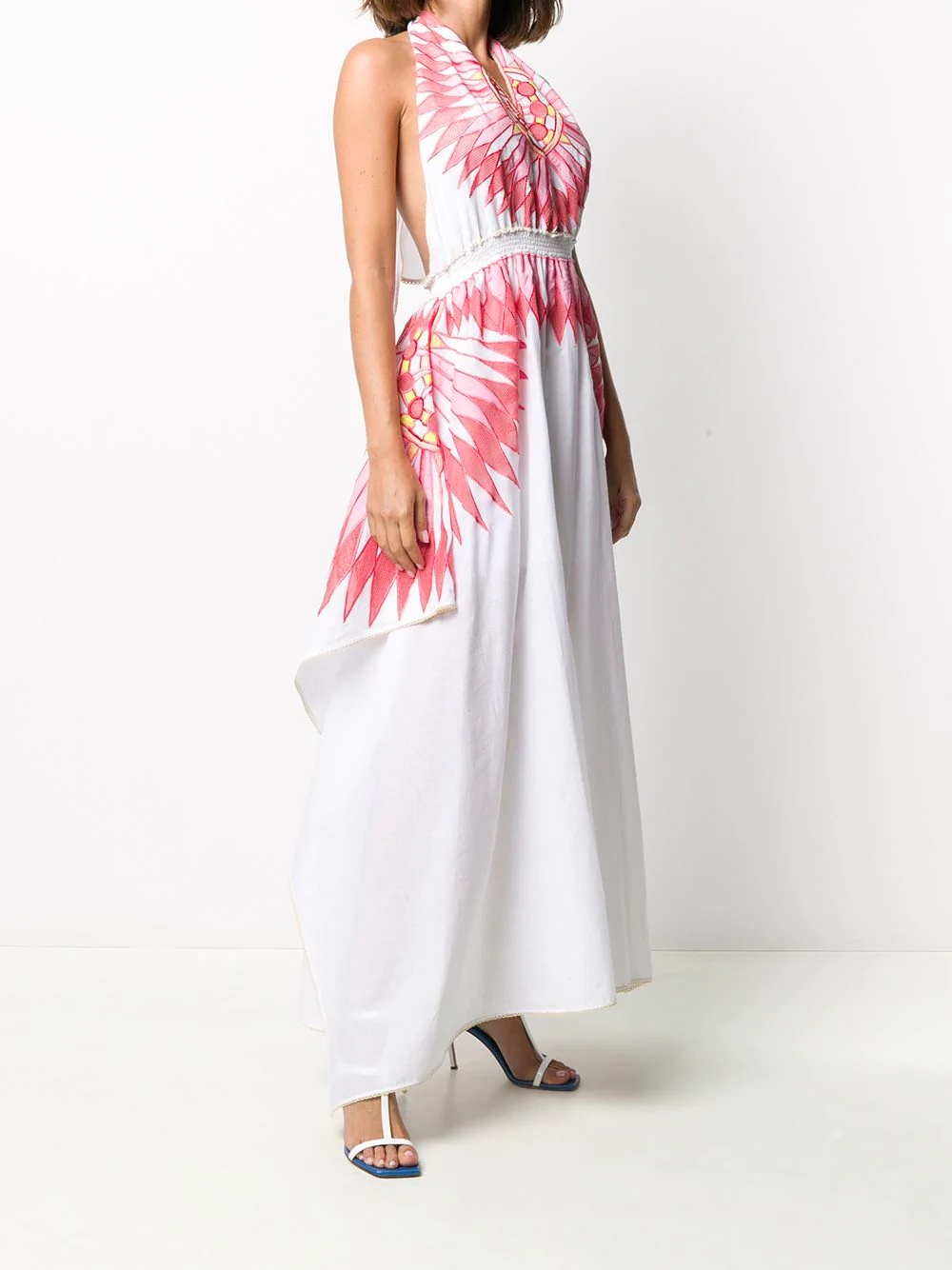 geometric embroidered maxi dress - 3