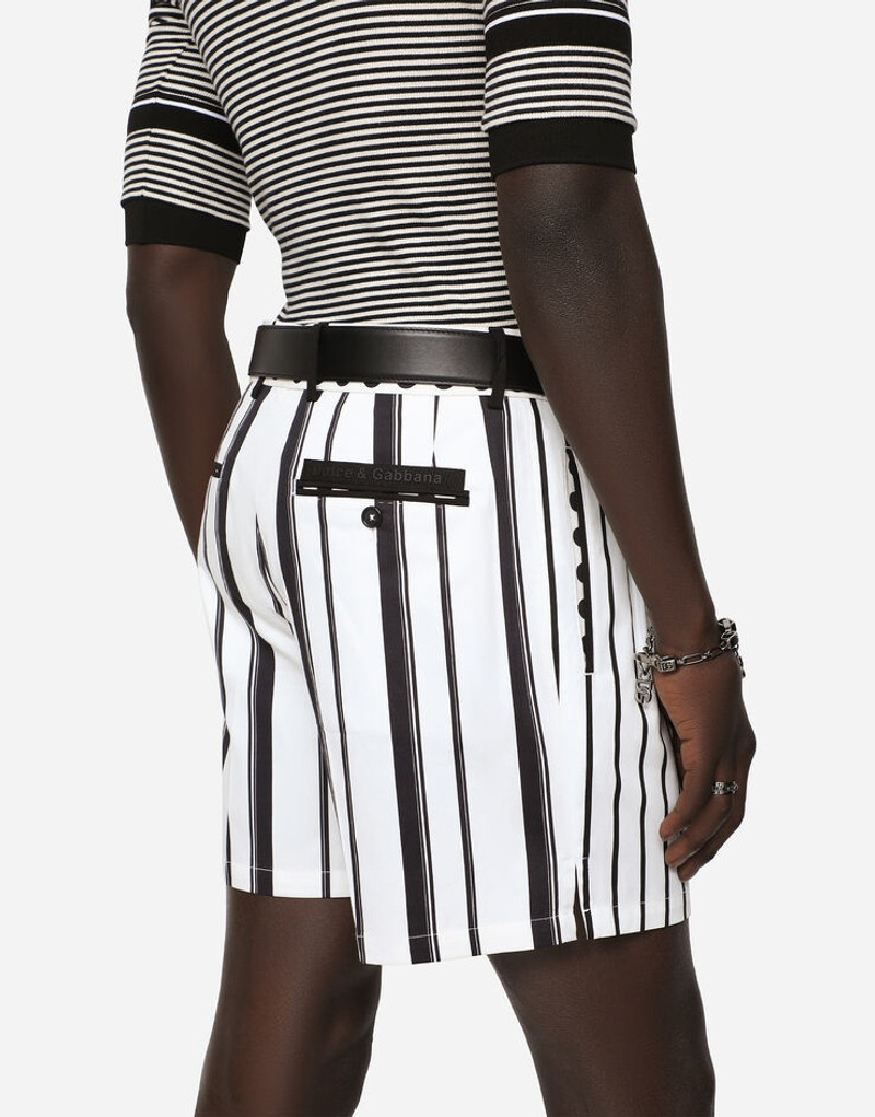Striped stretch cotton shorts 4