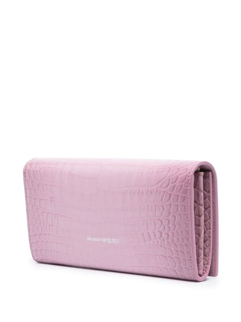 crocodile-embossed skull-stud crossbody bag - 4