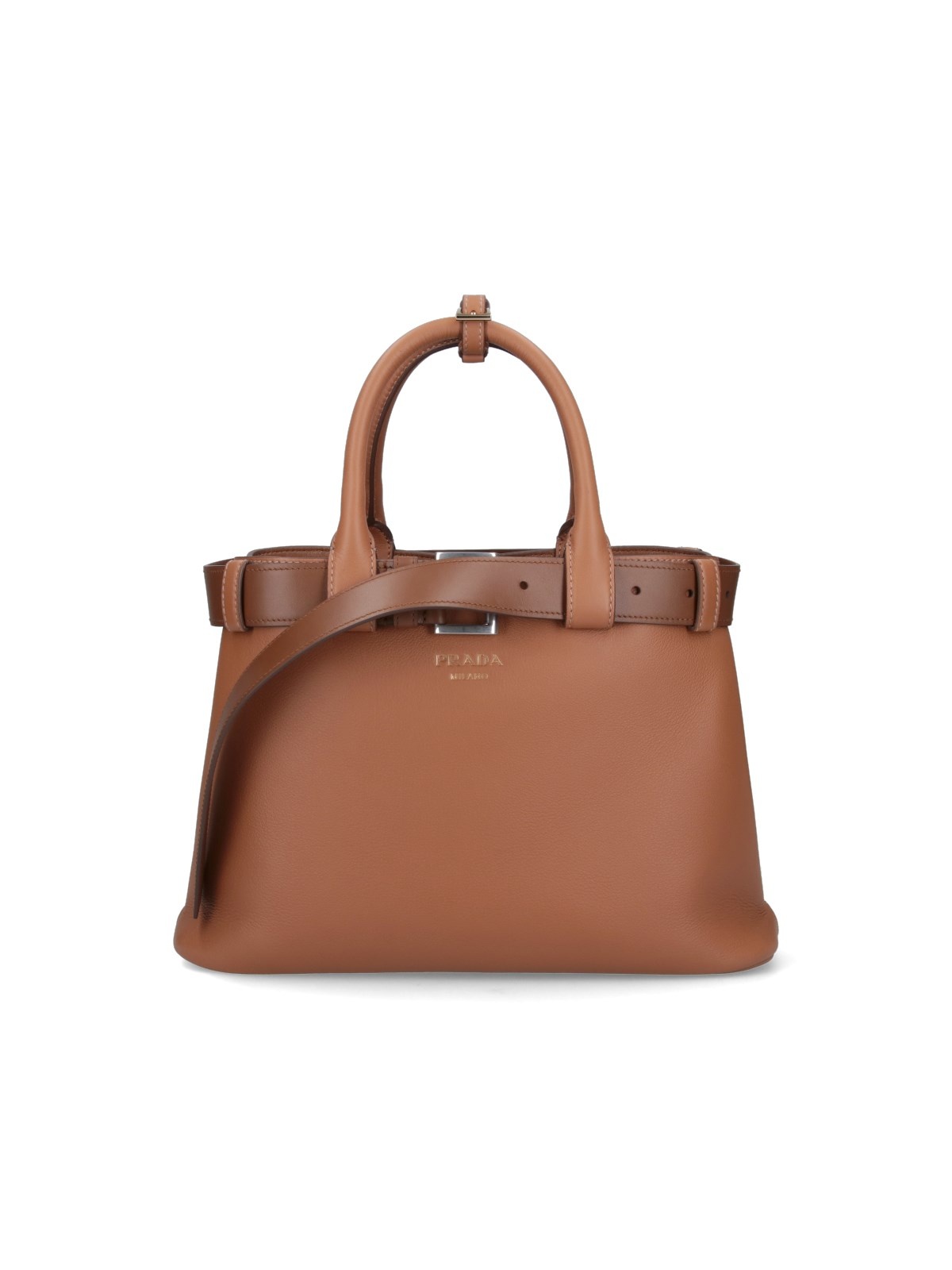 ハンドバッグ PRADA 'Prada Buckle' medium handbag Prada Buckle Medium Leather Handbag with Belt | Saks Fifth