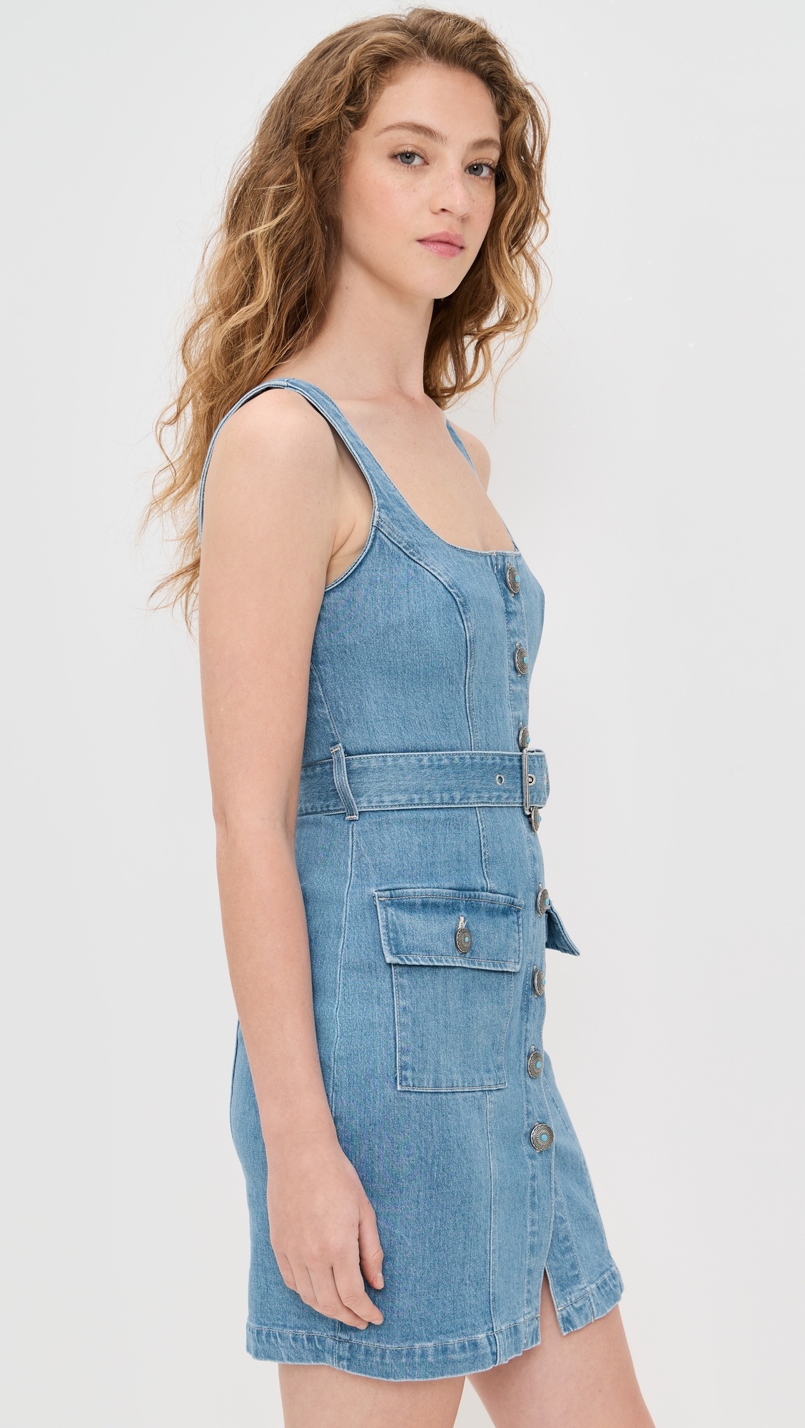 Button Front Tank Dress - 3