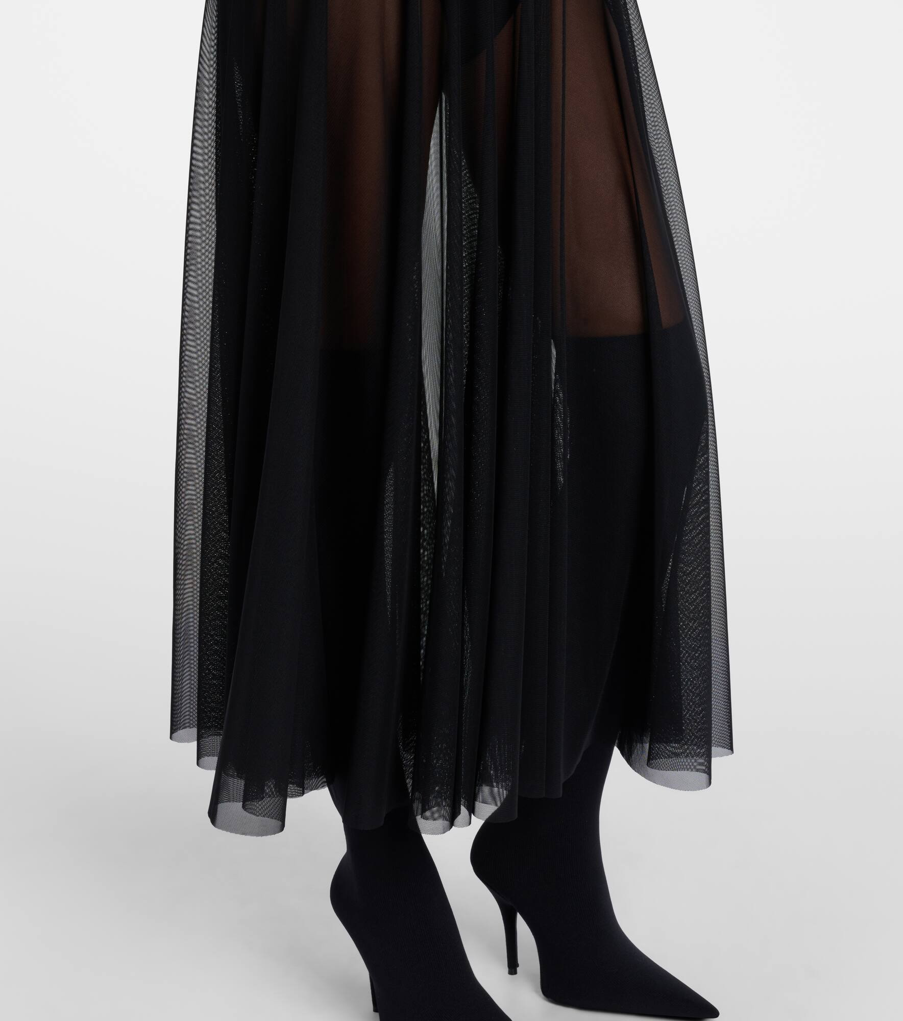 Sheer jersey and mesh midi dress - 5