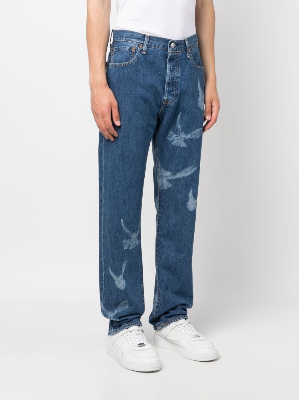logo-patch straight-leg jeans - 3