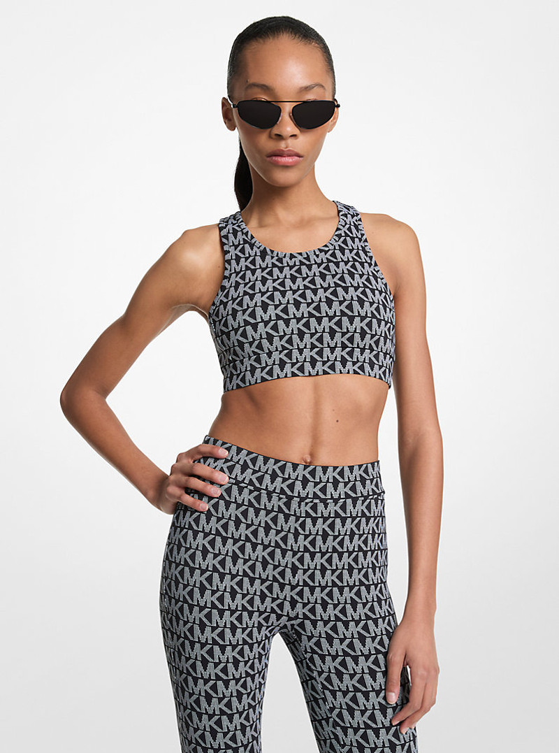 Logo Stretch Nylon Sports Bra 1