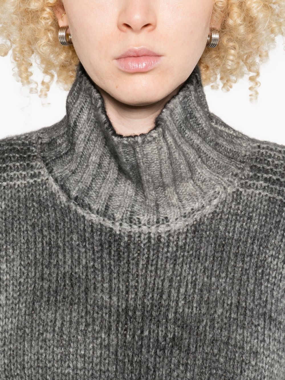 roll-neck ribbed sweater - 5
