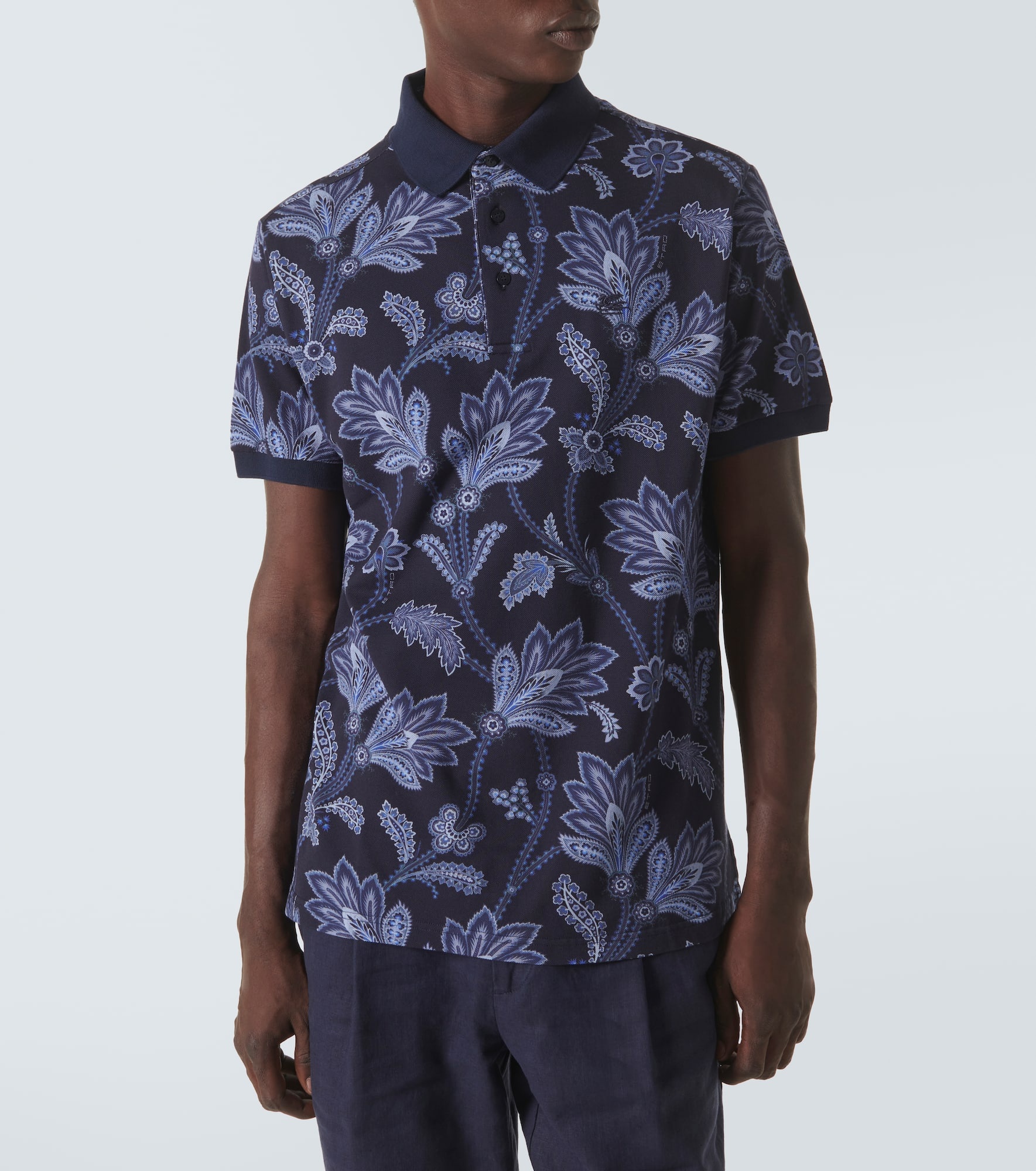 Printed cotton piqué polo shirt - 3
