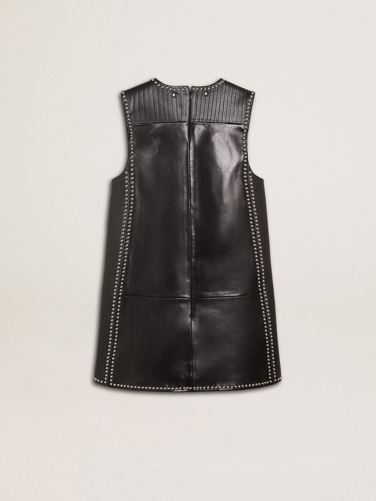 Women’s black nappa leather dress with studs - 6