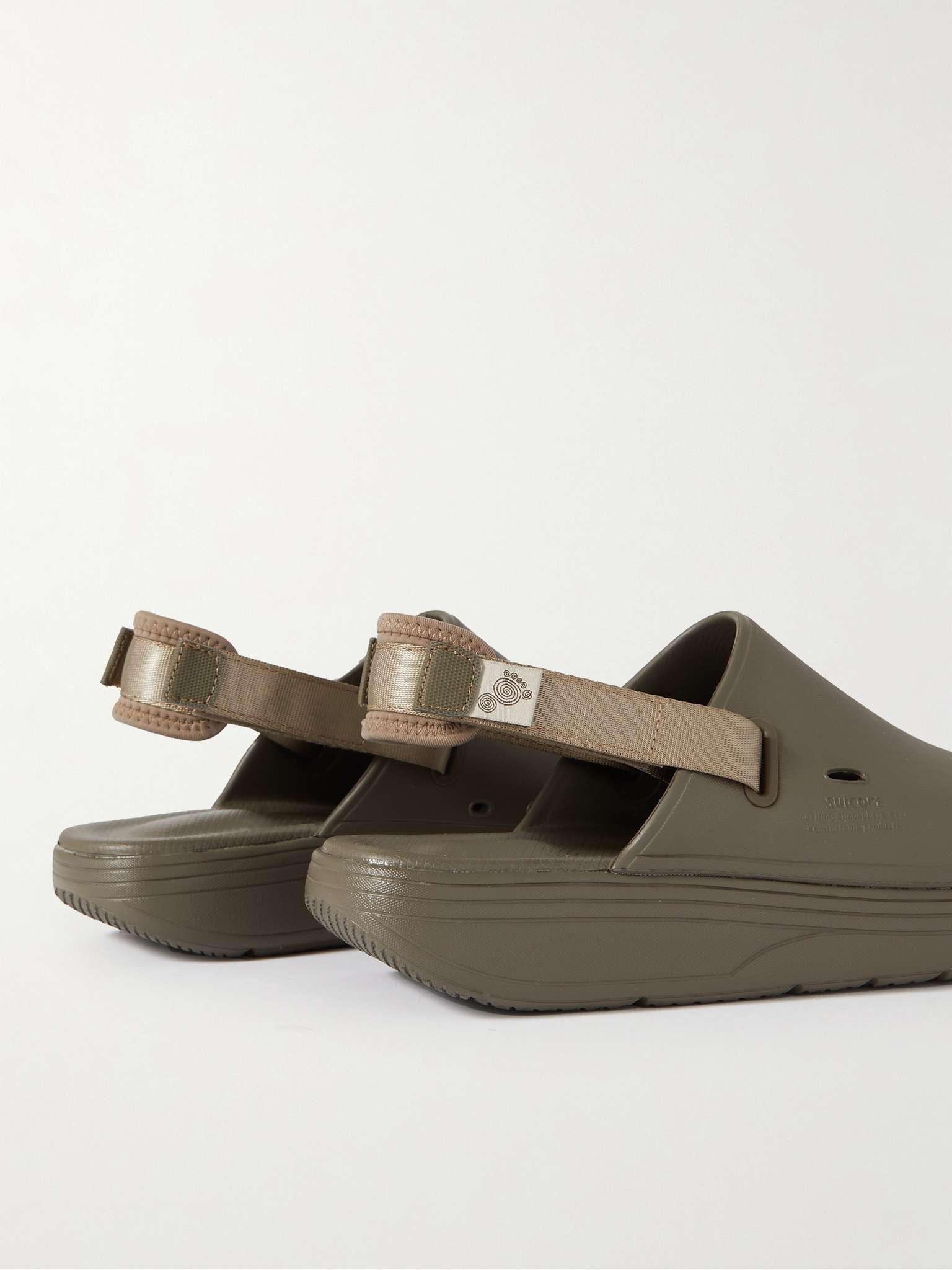 Webbing-Trimmed Rubber Mules - 6