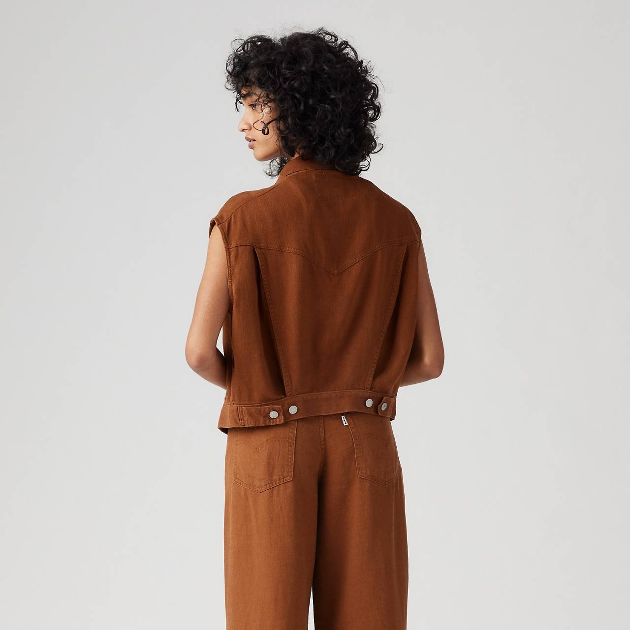 SHRUNKEN '90S LINEN BLEND LIGHTWEIGHT VEST - 4