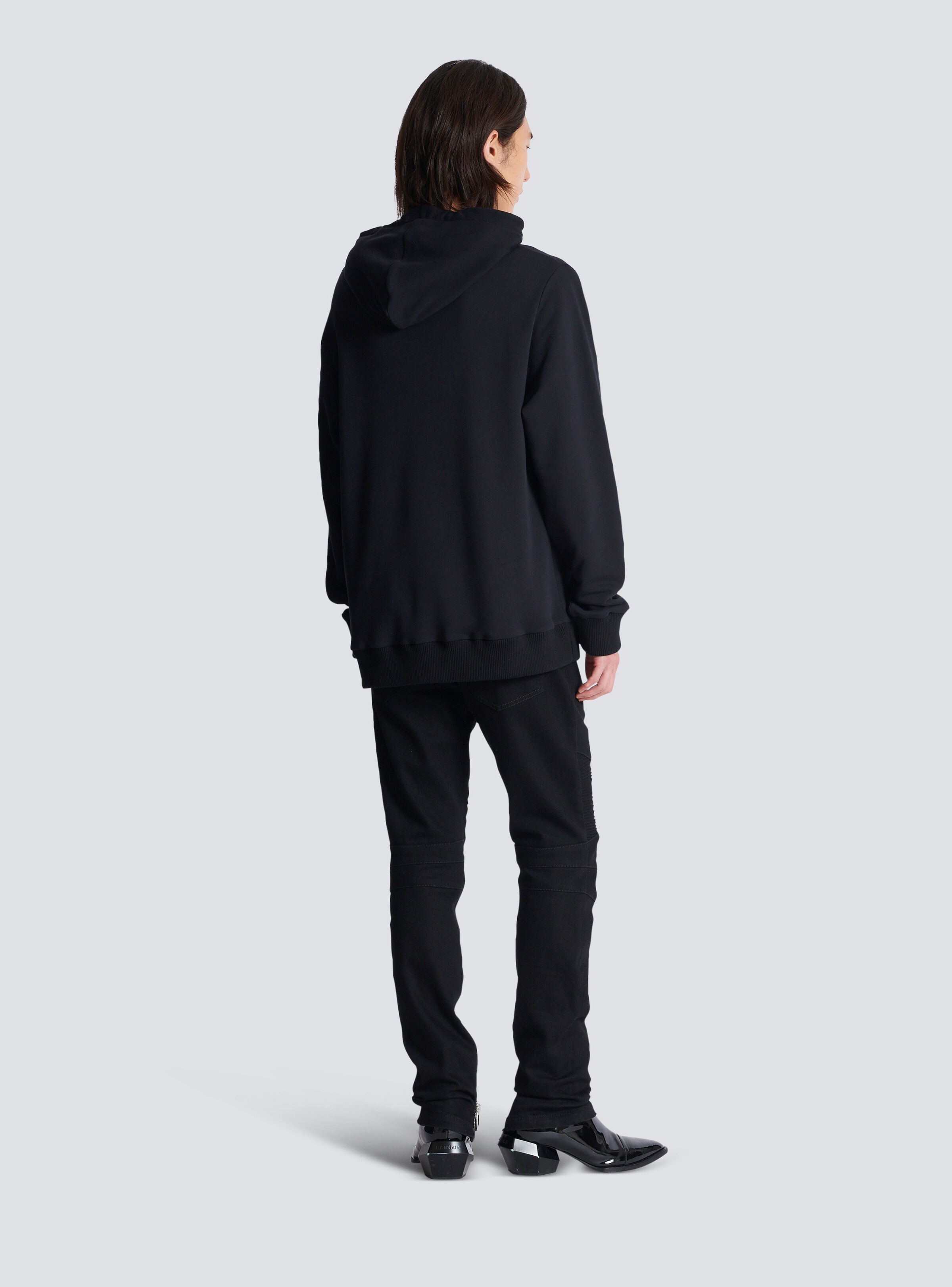 Embroidered Balmain Letter hoodie - 4