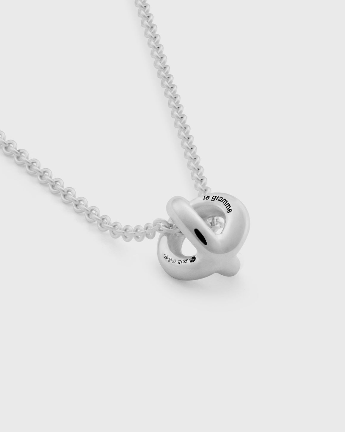 1g-polished sterling silver-entrelacs-necklace - 4