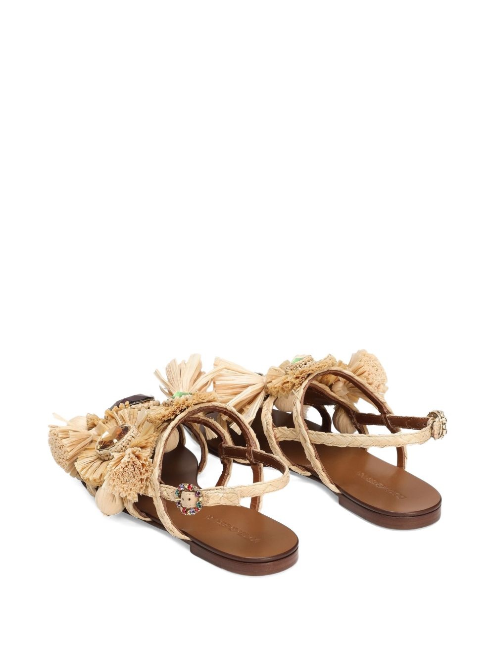 embellished raffia sandals - 3