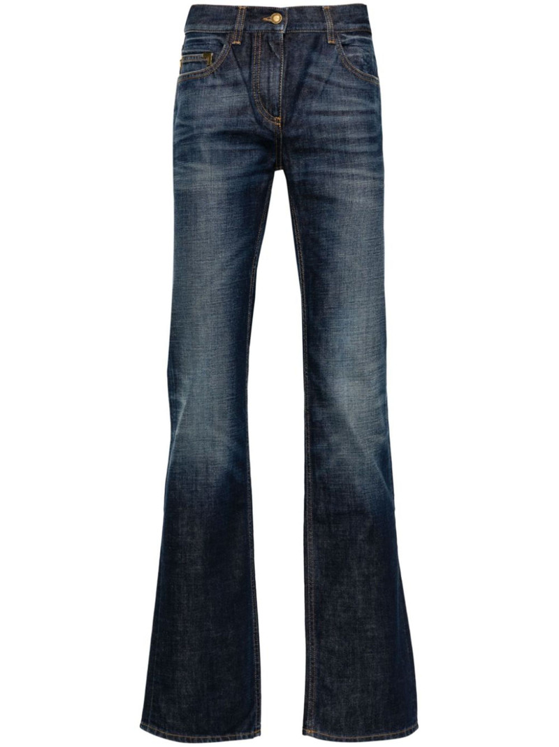 logo-embroidered straight-leg jeans - 1