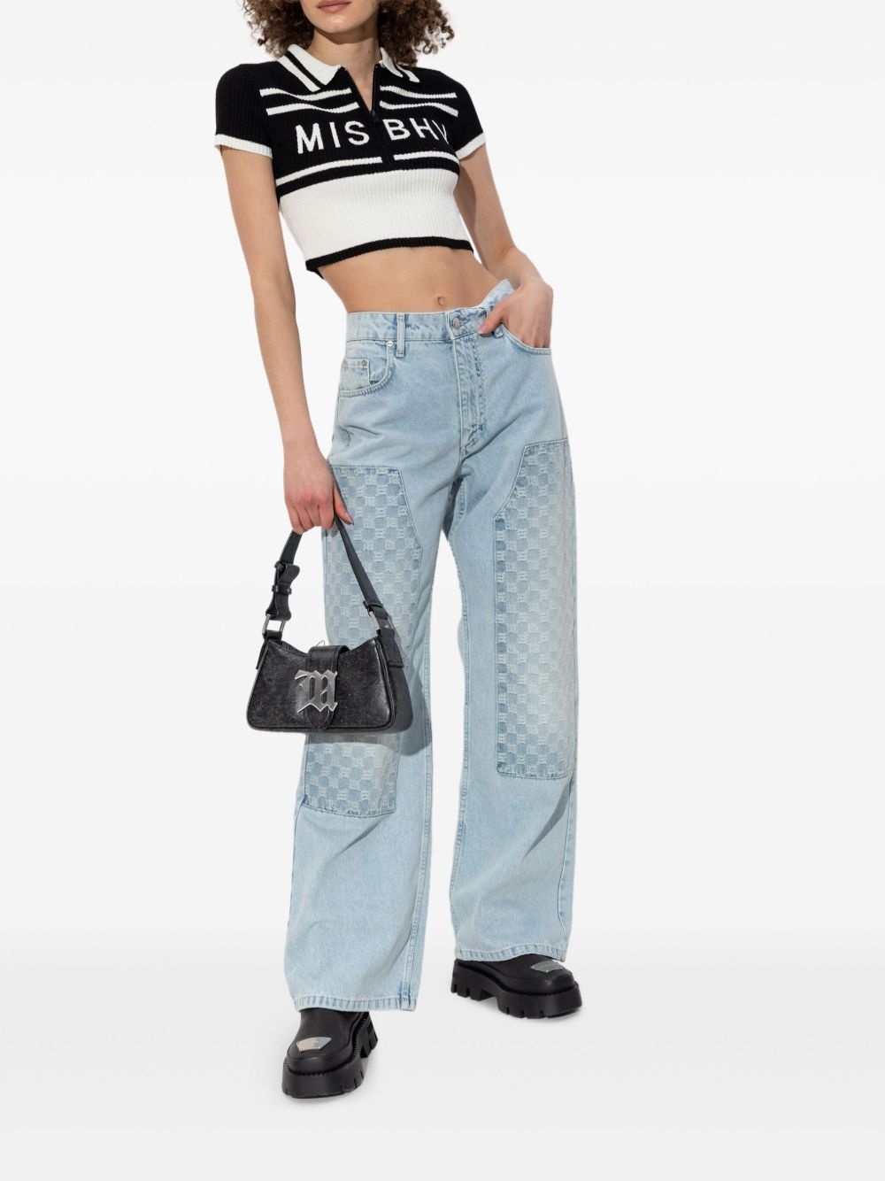 monogram-pattern jeans - 5