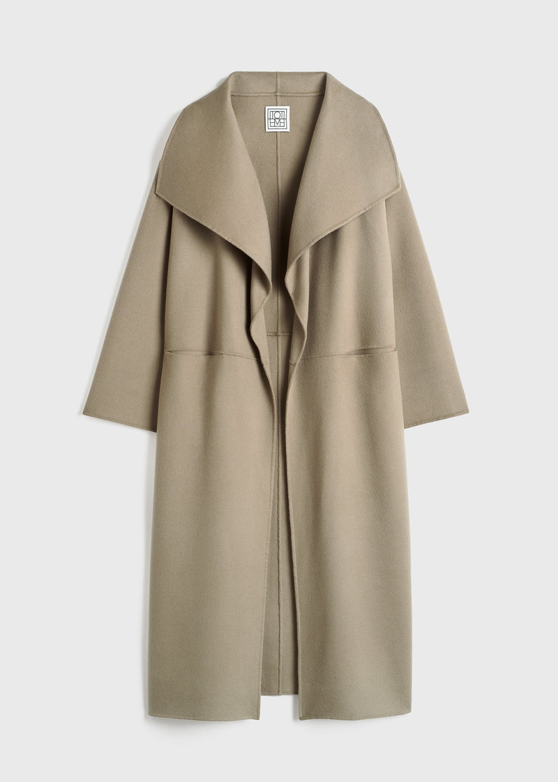 Signature wool cashmere coat truffle 1
