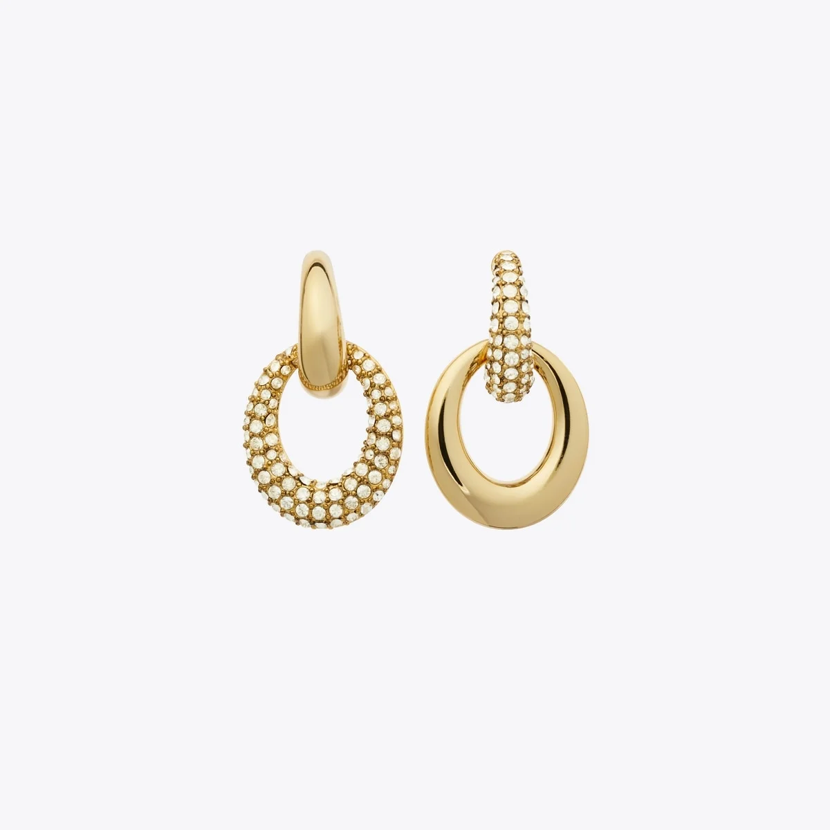 Pierced Pavé Doorknocker Earrings - 1