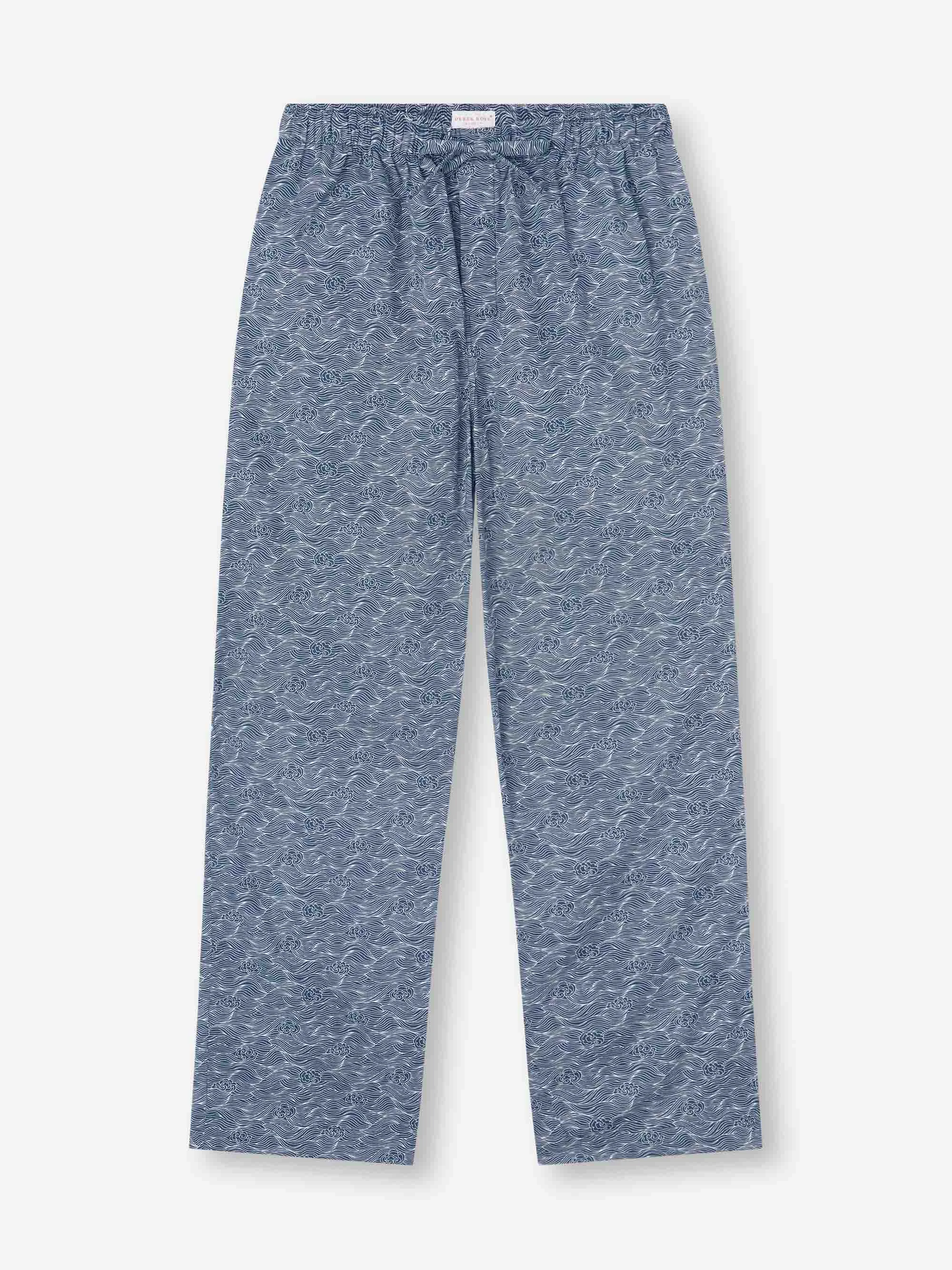 Ledbury Cotton Batiste Lounge Pants Navy Blue Night Sky - 1