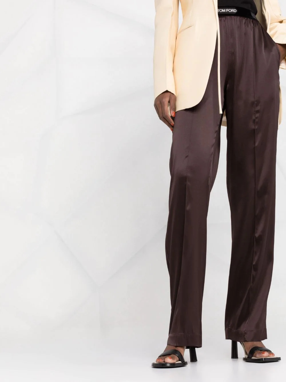 straight-leg silk-blend trousers - 5