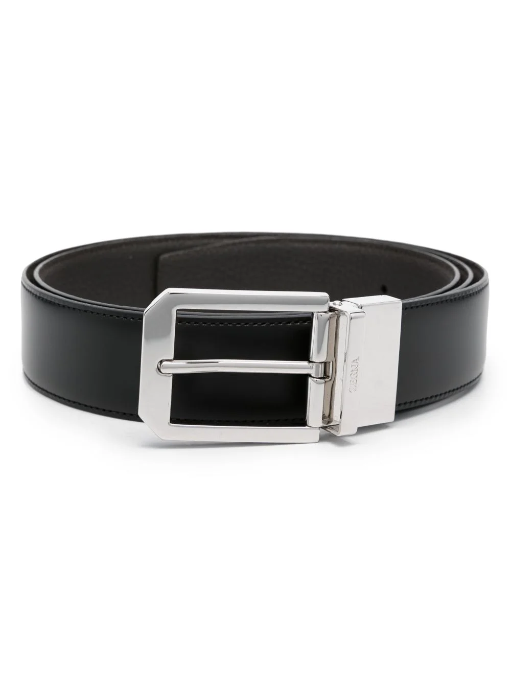 reversible-buckle leather belt - 1