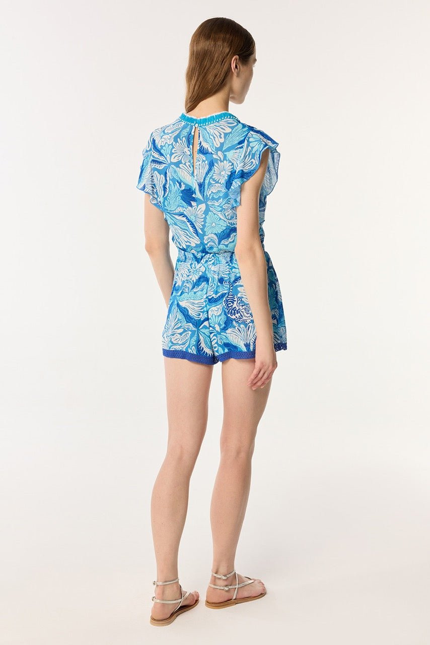 Short Jumpsuit Sasha - Blue Tiger Lily - 2