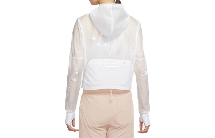 (WMNS) Nike Logo Printing Hooded Jacket White CW1562-100 - 2