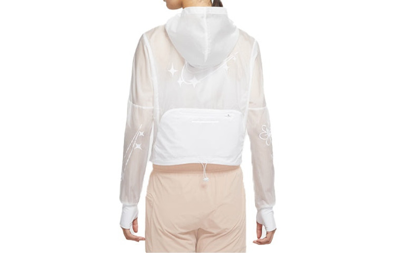 Nike (WMNS) Nike Logo Printing Hooded Jacket White CW1562-100 outlook