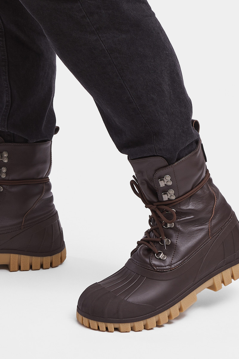 Stutterheim Patrol Boot Leather Coffee outlook