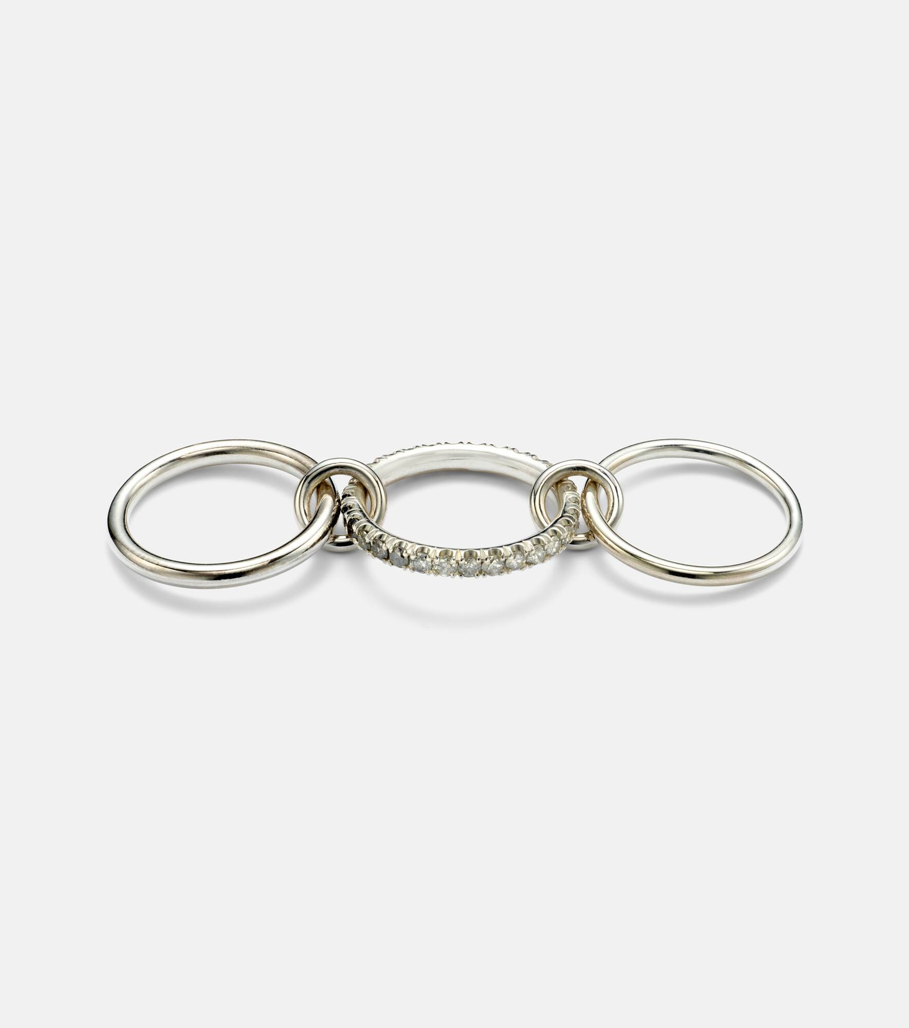 Petunia sterling silver ring with diamonds - 4