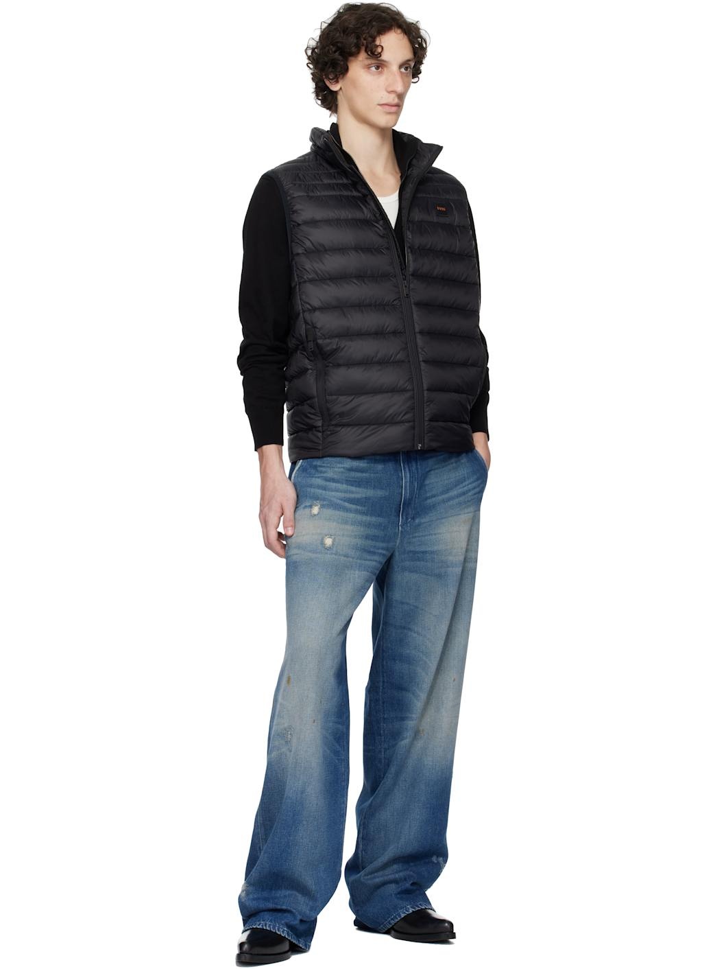 Black Packable Water-Repellent Puffer Vest - 4