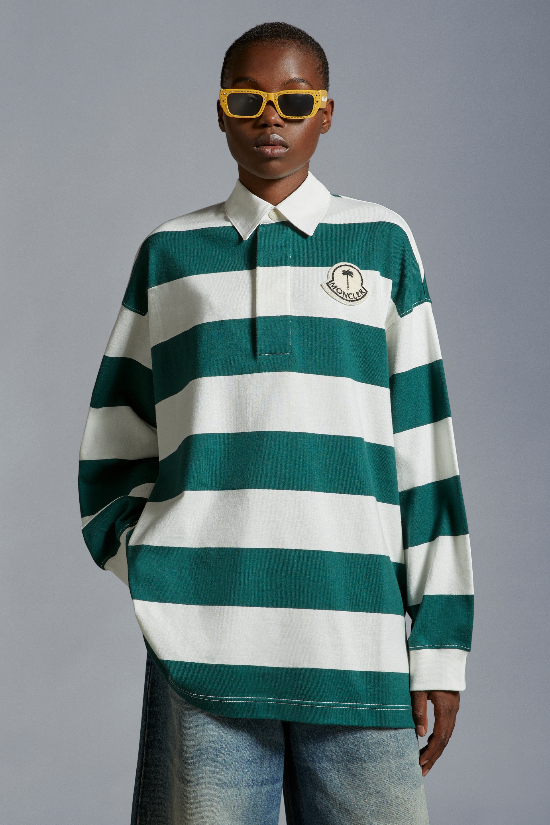 Striped Long Sleeve Polo Shirt - 4