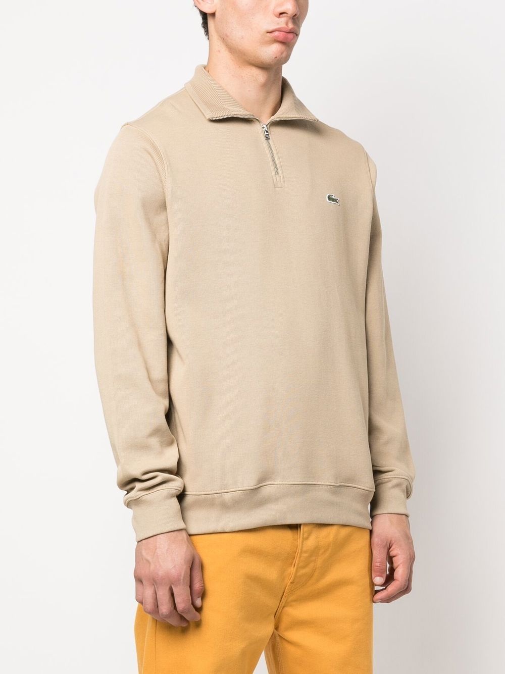 embroidered-logo half-zip sweater - 3